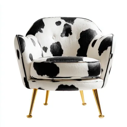 Poltrona imbottita in tessuto 77x71x82 cm bianco-nero - design moderno - per soggiorno-Padovae