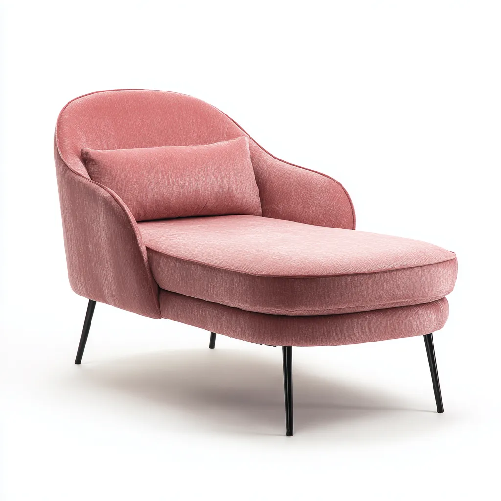 Chaise longue tessuto 165x62 cm - rosa - stile moderno morbido-Padovae