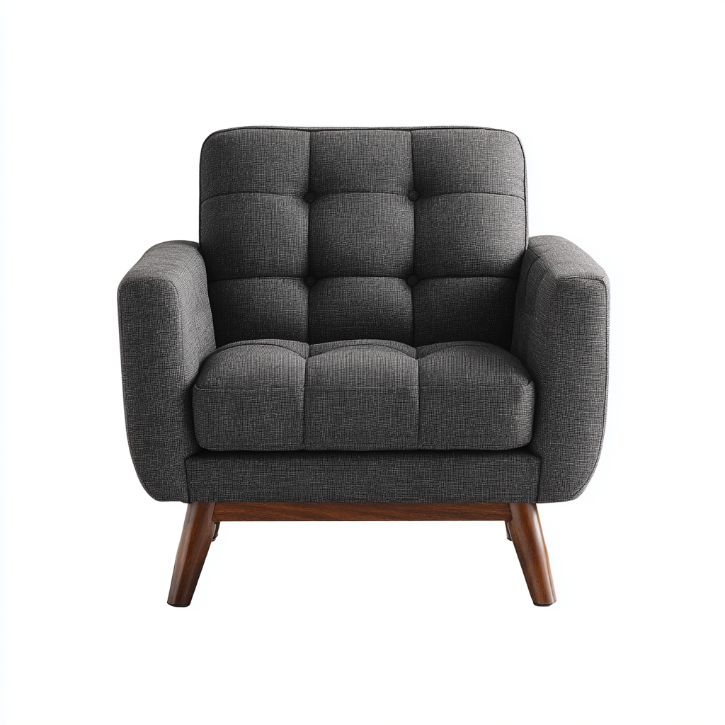 Poltrona - tessuto - 82x85x90 cm - grigio scuro - design moderno imbottito - adatta al soggiorno-Padovae