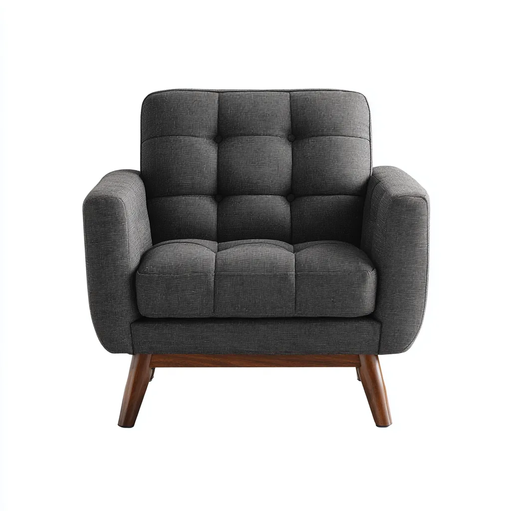 Poltrona - tessuto - 82x85x90 cm - grigio scuro - design moderno imbottito - adatta al soggiorno-Padovae