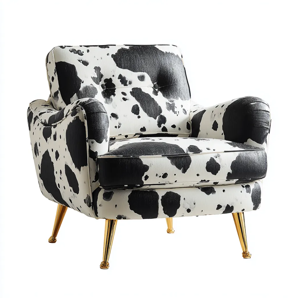 Poltrona imbottita in tessuto 79x74x84 cm bianco-nero - design moderno - per soggiorno-Padovae