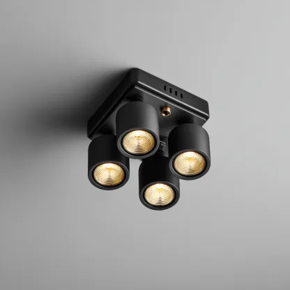 Lampada da soffitto in metallo 22x22x18 cm Nero per ambiente interno - design moderno-Padovae