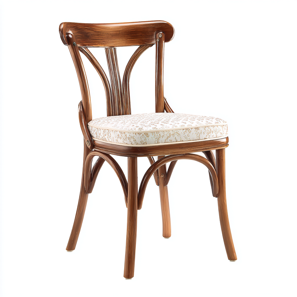 Sedia da giardino in rattan e legno 50x55x88 cm - marrone-bianco - design classico-Padovae