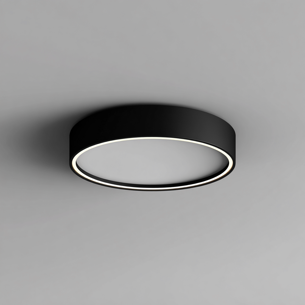 Lampada da soffitto metallo 32x32x6 cm - nero-bianco - design moderno-Padovae