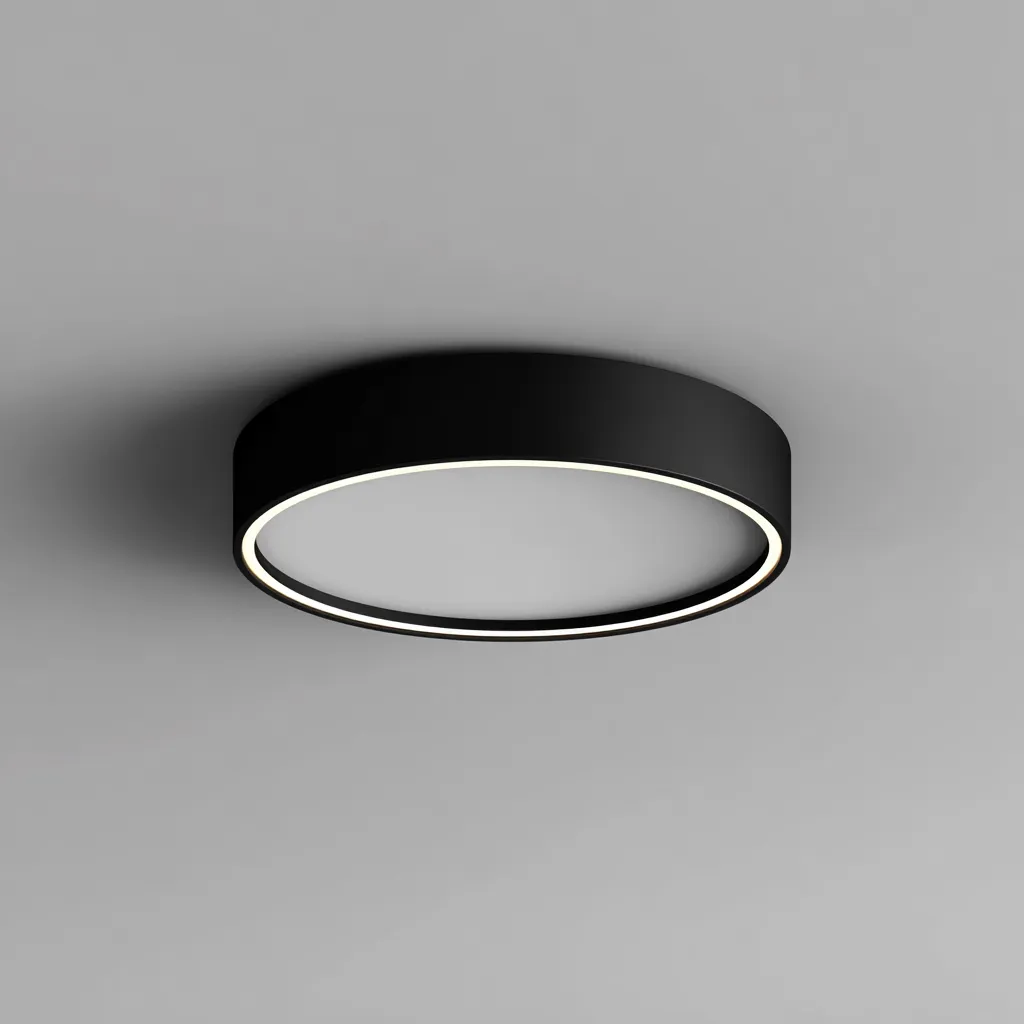 Lampada da soffitto metallo 32x32x6 cm - nero-bianco - design moderno-Padovae