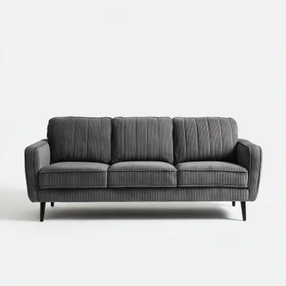 Divano lineare - rivestimento in velluto a coste 210x90x85 cm - grigio - stile moderno per soggiorno-Padovae