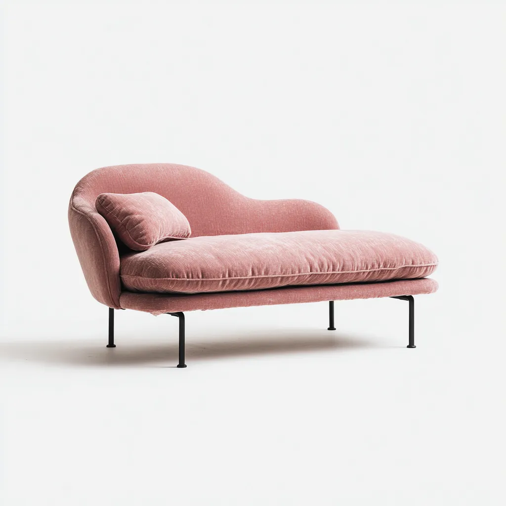 Chaise longue imbottita tessuto 170x86 cm - rosa - stile moderno-Padovae