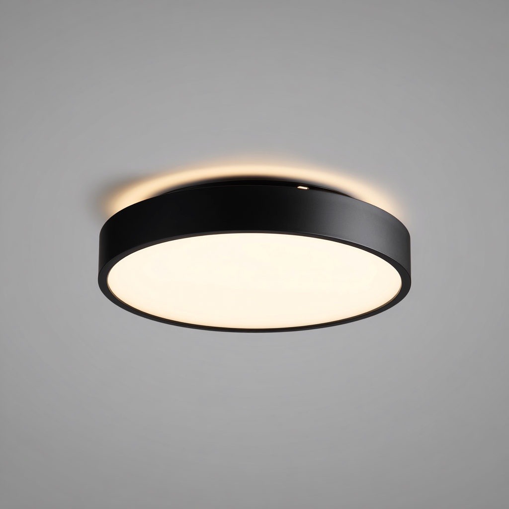 Lampada da soffitto metallo-acrilico 32x32x7 cm - nero-bianco - design moderno-Padovae