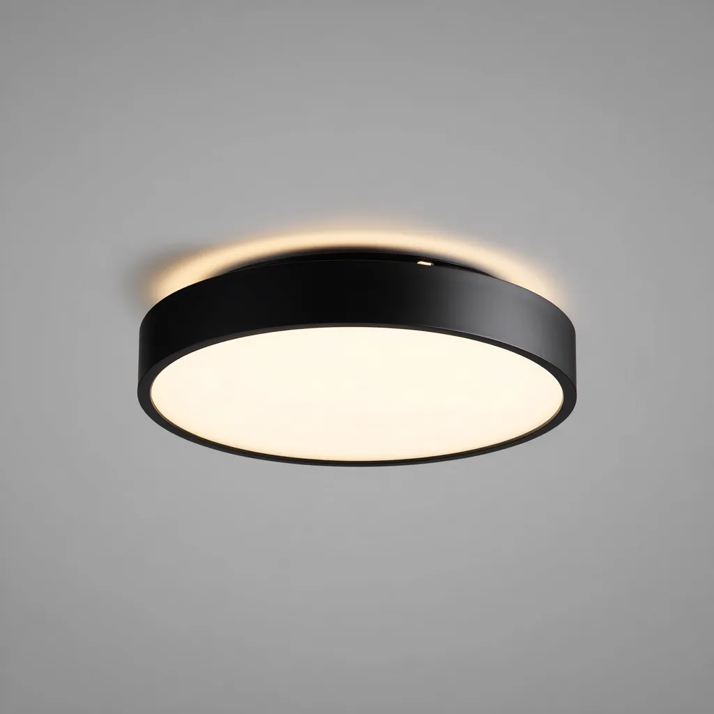 Lampada da soffitto metallo-acrilico 32x32x7 cm - nero-bianco - design moderno-Padovae