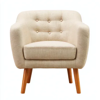 Poltrona imbottita in tessuto 71x69x79 cm beige - design scandinavo - per soggiorno-Padovae