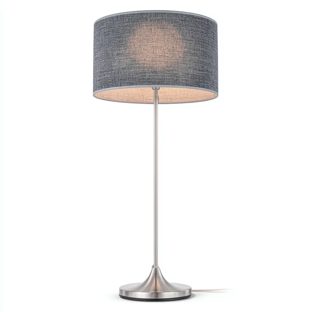 Lampada da terra metallo e tessuto - 30x30x150 cm - argento-grigio - design moderno-Padovae