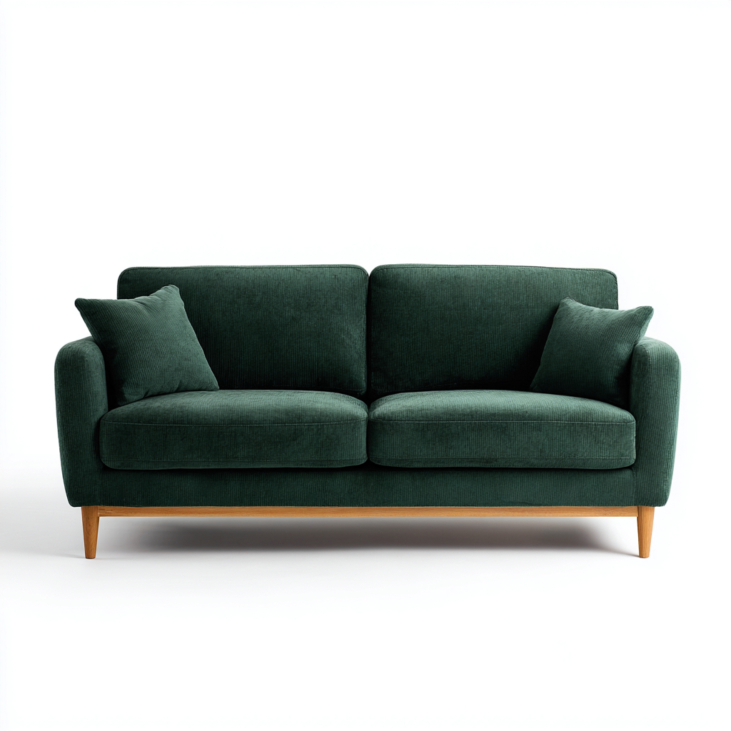 Divano lineare in tessuto 190x88x82 cm - verde scuro - stile moderno - adatto al soggiorno-Padovae