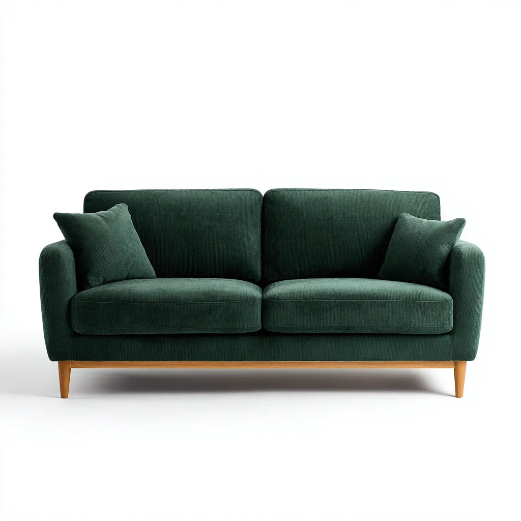 Divano lineare in tessuto 190x88x82 cm - verde scuro - stile moderno - adatto al soggiorno-Padovae