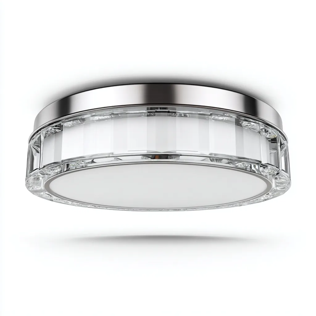 Lampada da soffitto metallo-vetro 32x32x8 cm argento-trasparente - design moderno contemporaneo-Padovae