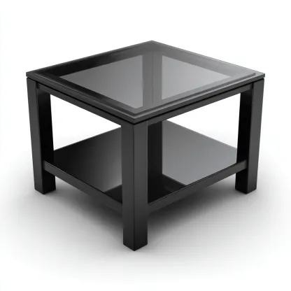 Tavolino da caffè - vetro temperato - legno - 60x60x50 cm - nero - design moderno-Padovae