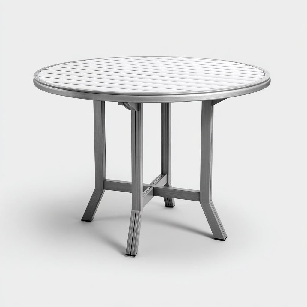 Tavolo Da Giardino Alluminio 85X85X75 Cm – Grigio – Adatto Per Esterni – Design Moderno-Padovae