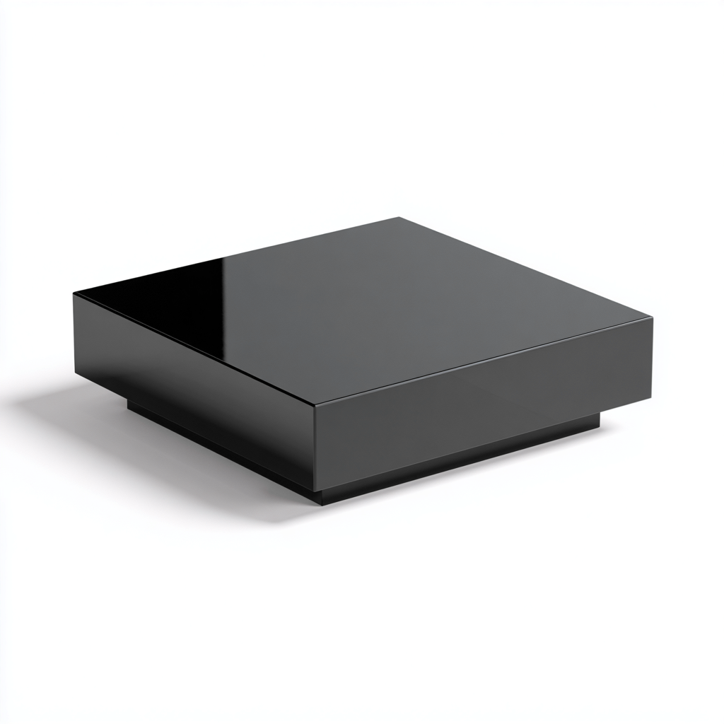 Tavolino da caffè - legno laccato - 85x85x30 cm - nero - design moderno-Padovae