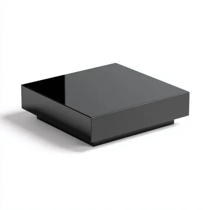 Tavolino da caffè - legno laccato - 85x85x30 cm - nero - design moderno-Padovae