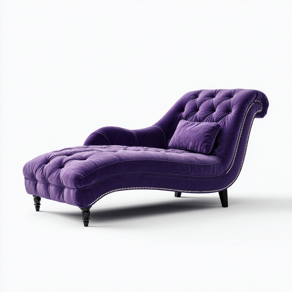 Chaise longue velluto 176x68 cm - viola - stile classico imbottito-Padovae