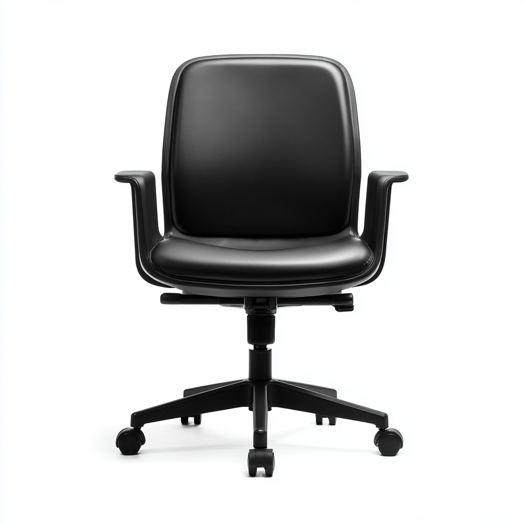 Chaise de bureau cuir synthétique noir 58x58x85 cm - réglable - design moderne - adaptée au bureau-Styleixe