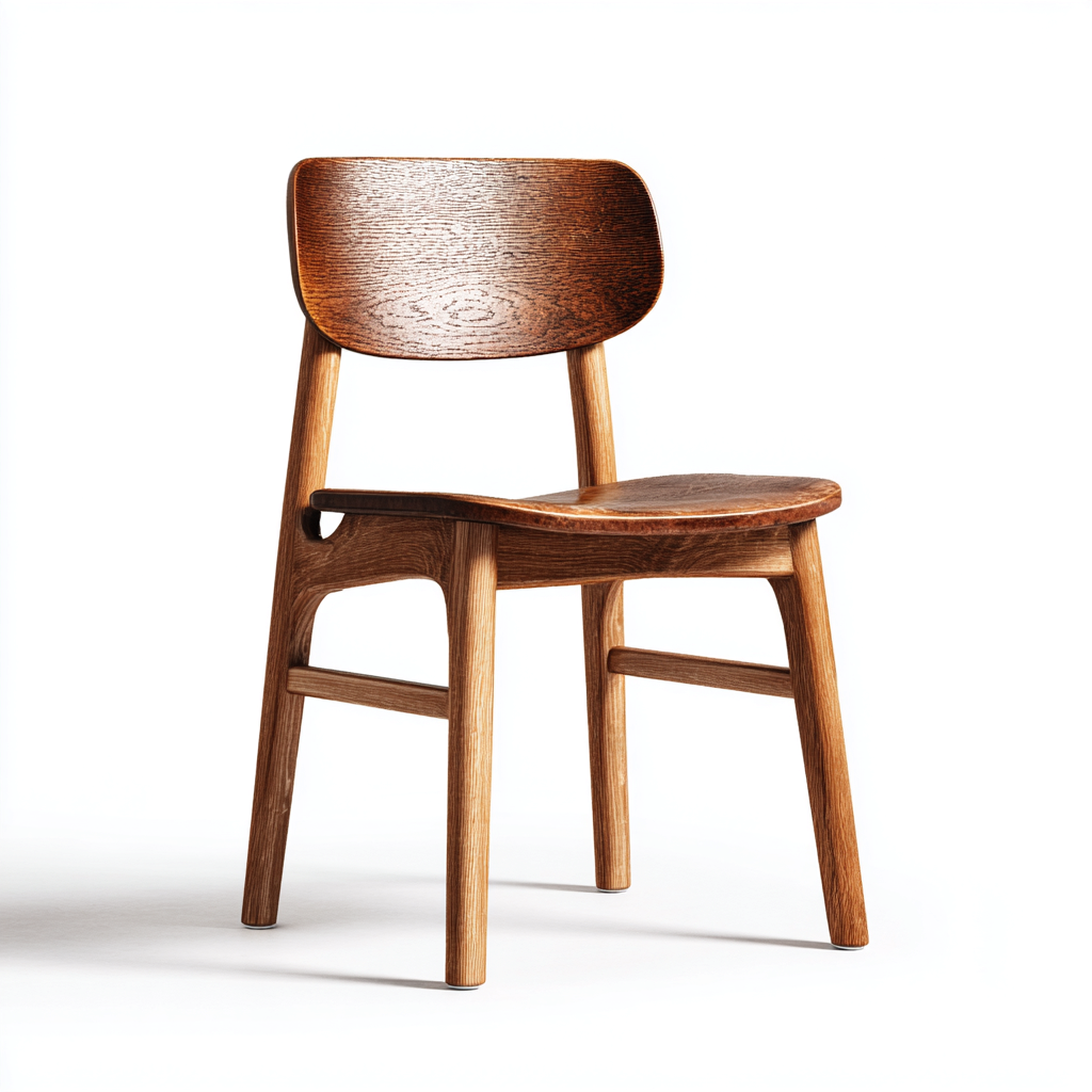 Chaise de salle à manger en bois 46x50x82 cm - brun - adaptée à la salle à manger - style contemporain-Styleixe