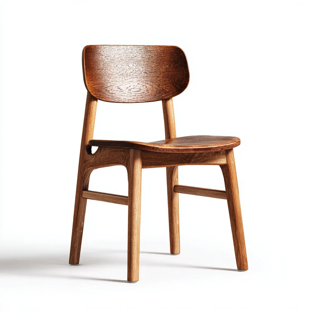 Chaise de salle à manger en bois 46x50x82 cm - brun - adaptée à la salle à manger - style contemporain-Styleixe