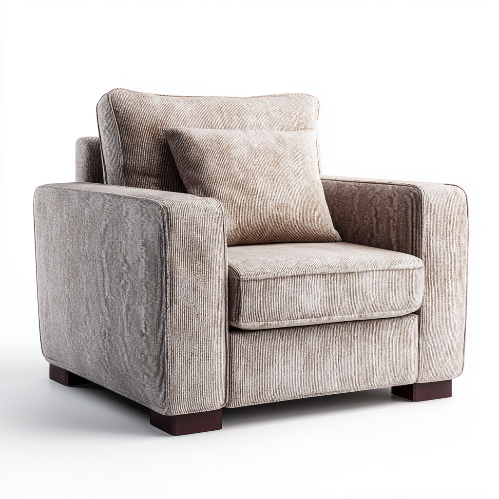 Fauteuil en tissu 102x95x90 cm - marron clair - design contemporain pour salon-Styleixe