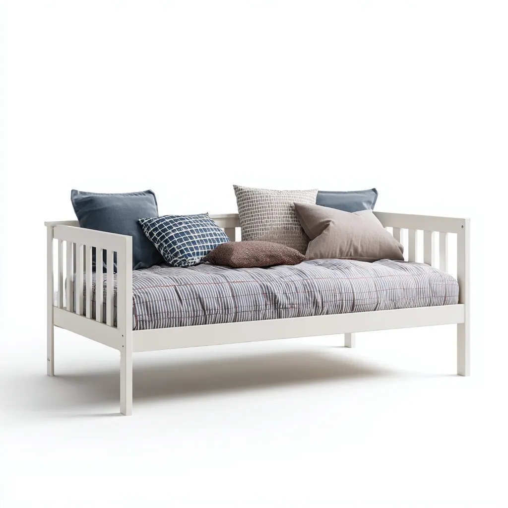 Canapé lit bois massif 198x95x88 cm - blanc - style moderne pour chambre-Styleixe