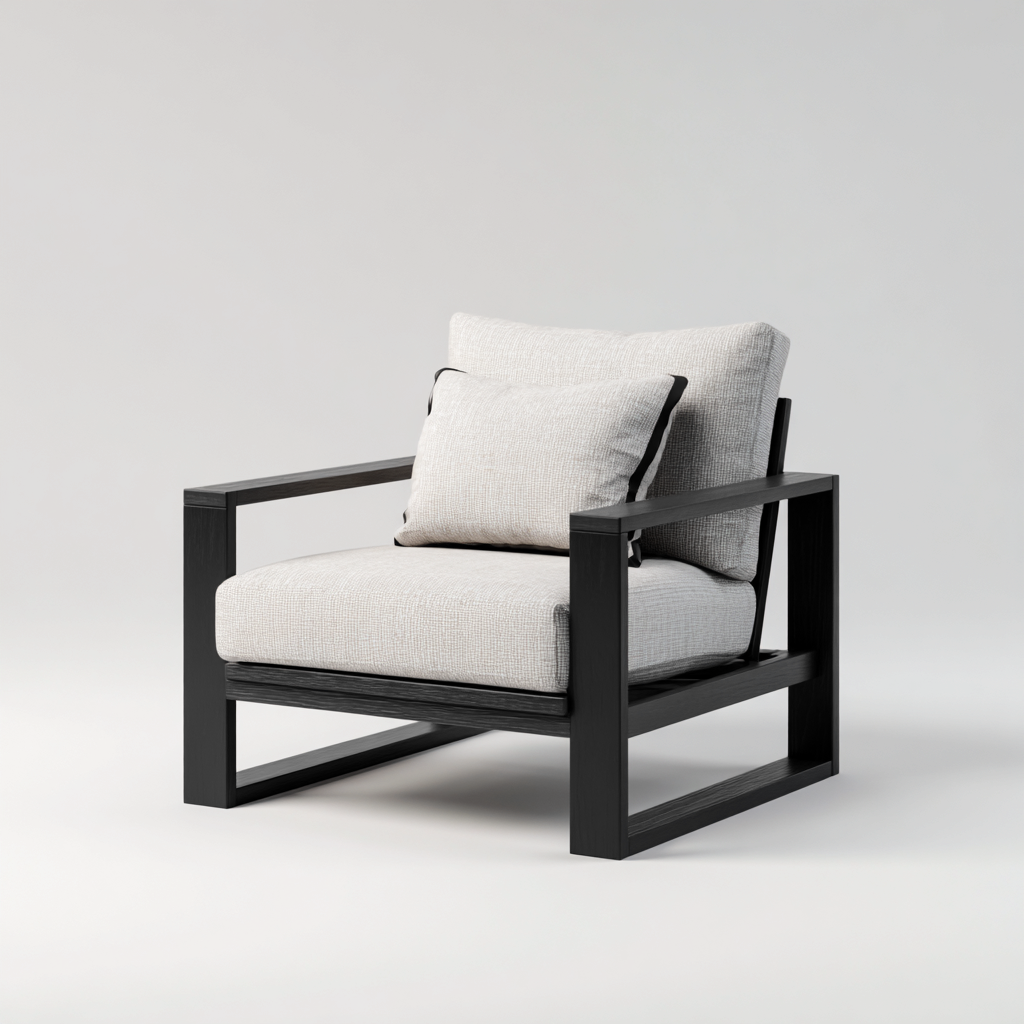Fauteuil en tissu structure en bois 88x82x90 cm - gris clair - design moderne pour salon-Styleixe