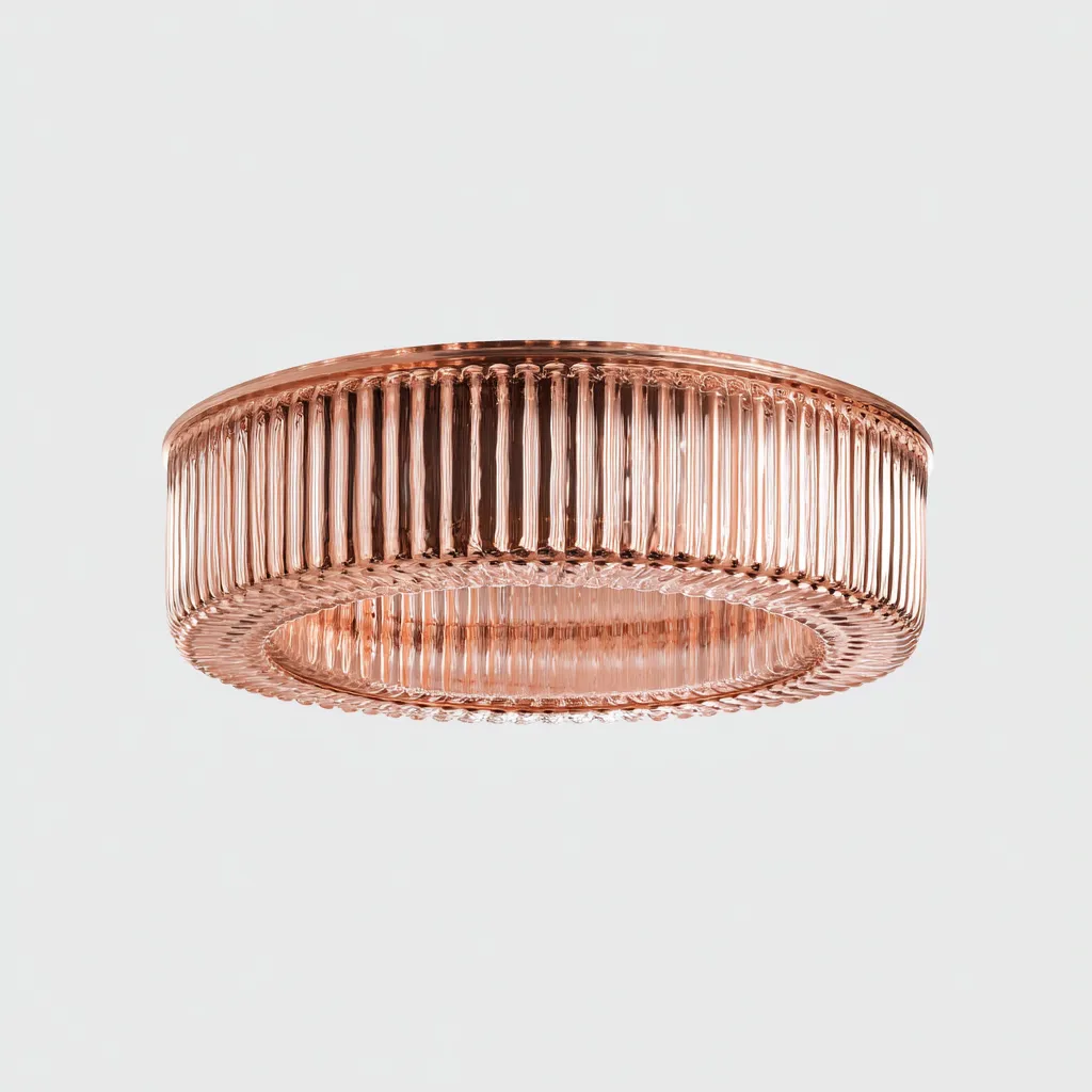 Plafonnier verre 36x36x12 cm rose or - style moderne pour intérieur-Styleixe