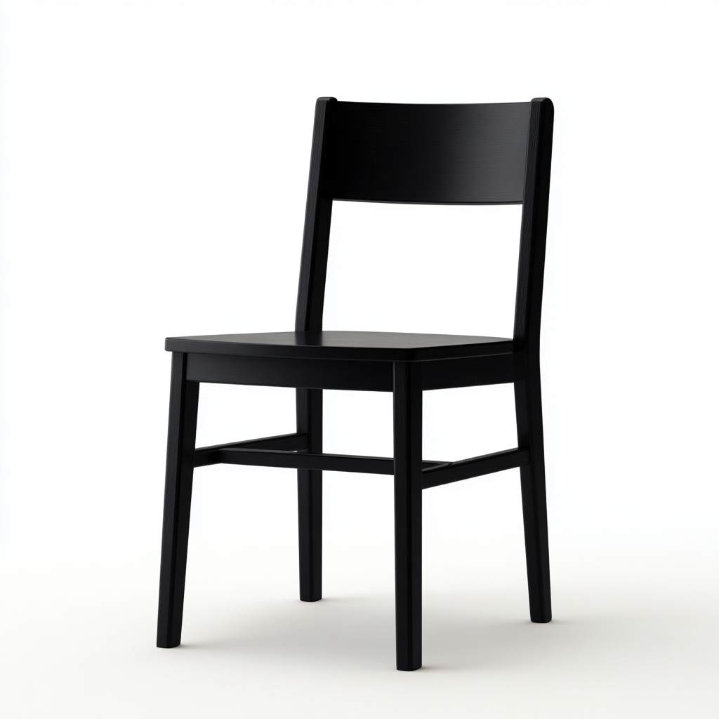 Chaise de salle à manger en bois 45x45x85 cm - noir - adaptée à la salle à manger - style minimaliste-Styleixe