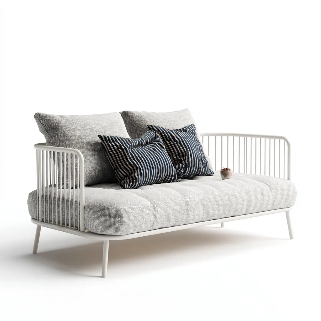 Canapé lit métal et tissu 190x85x80 cm - blanc - style moderne pour chambre-Styleixe