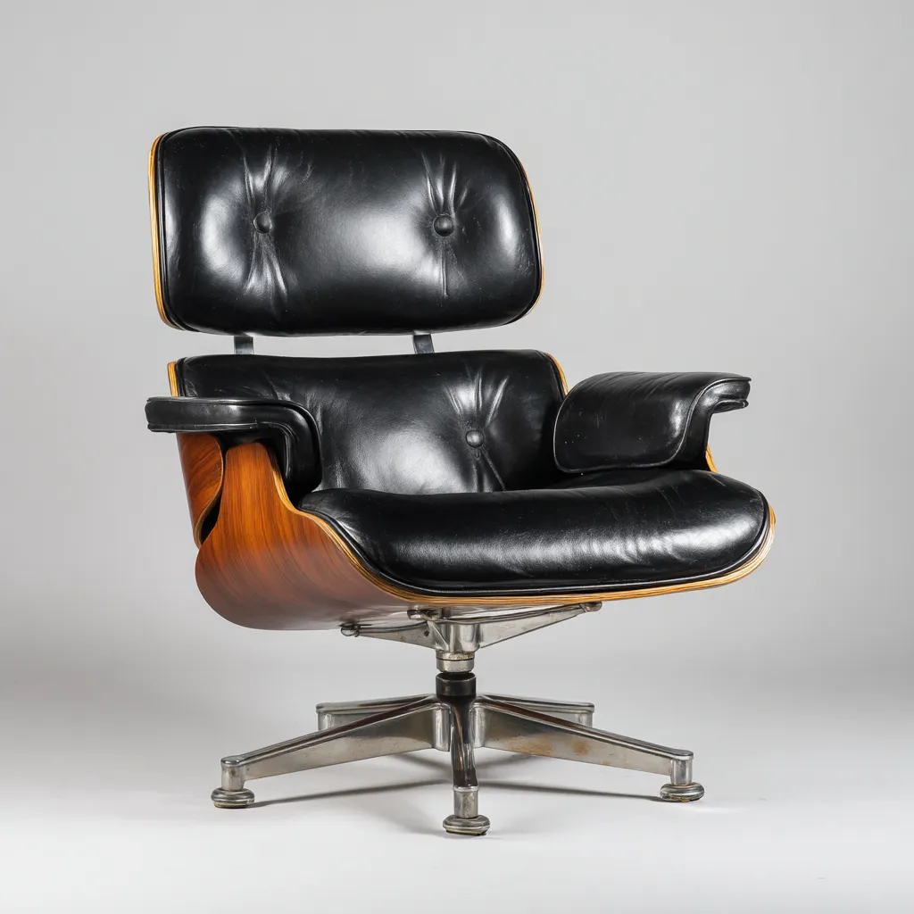 Chaise de bureau cuir véritable noir et bois courbé 84x84x104 cm - design moderne - adaptée au bureau-Styleixe