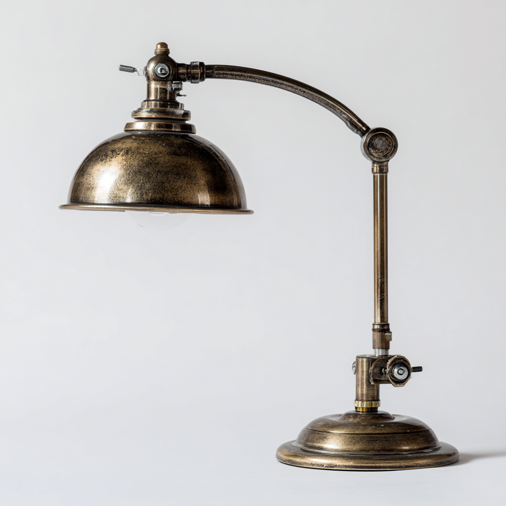 Lampe de table - métal - 28x16x42 cm - bronze vieilli - pour bureau - design industriel-Styleixe
