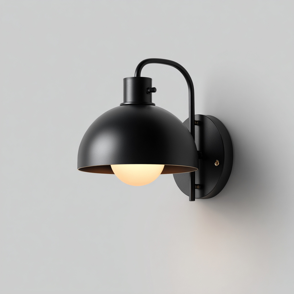 Applique murale - métal - 18x15x22 cm - noir - pour intérieur - design moderne minimaliste-Styleixe