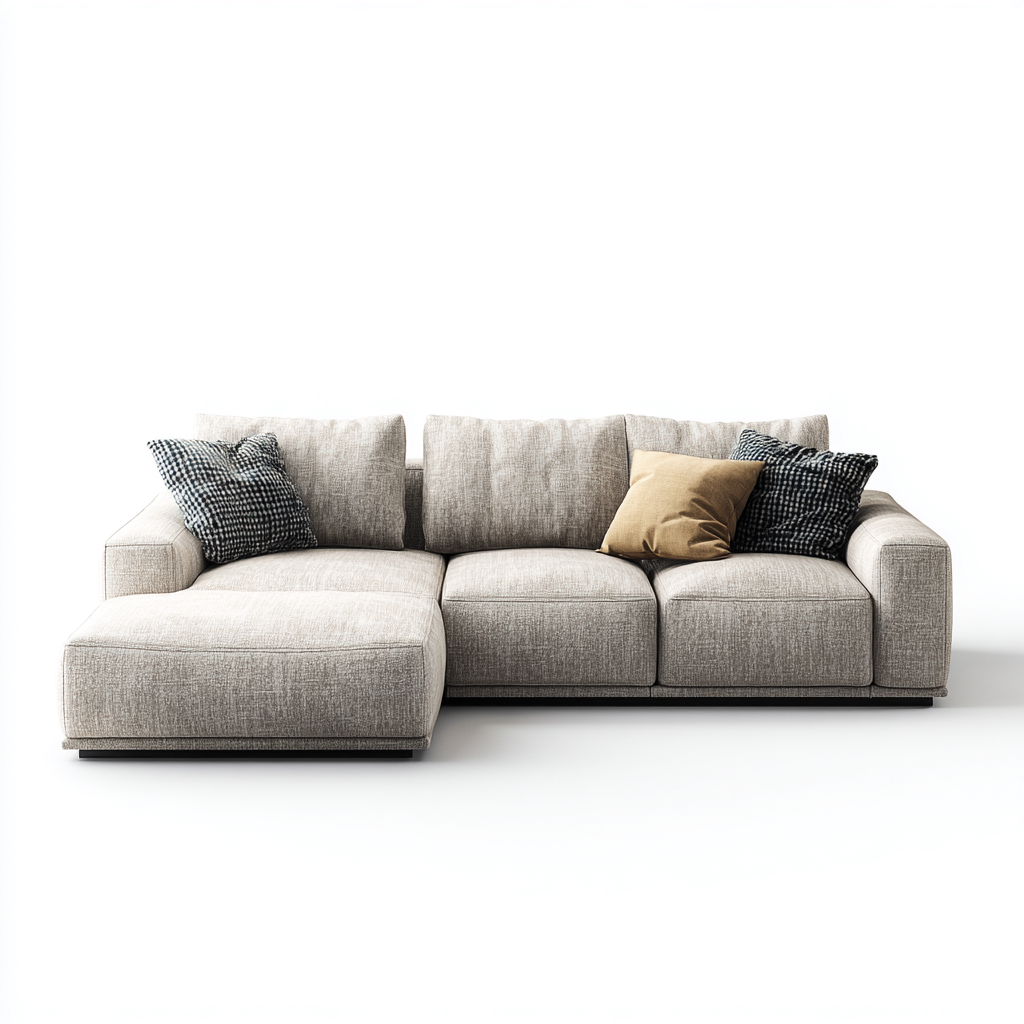 Canapé d'angle tissu 300x170x86 cm - beige - adapté au salon - design moderne-Styleixe