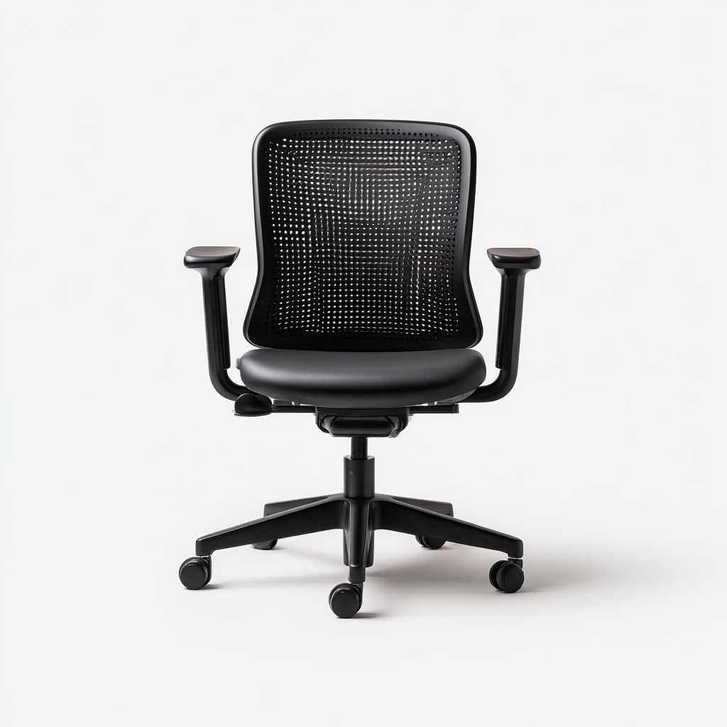 Chaise de bureau dossier maille noir 58x58x90 cm - réglable - design ergonomique - adaptée au bureau-Styleixe