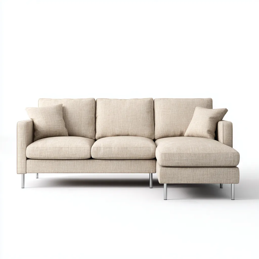 Canapé d'angle tissu 280x160x85 cm - beige - adapté au salon - design moderne-Styleixe