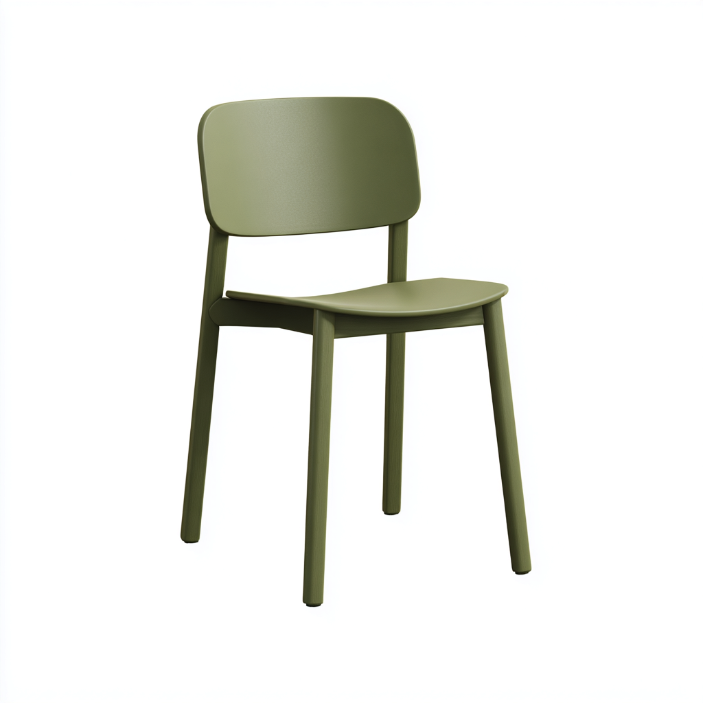 Chaise de salle à manger plastique 45x50x82 cm - vert olive - adaptée à la salle à manger - style moderne-Styleixe