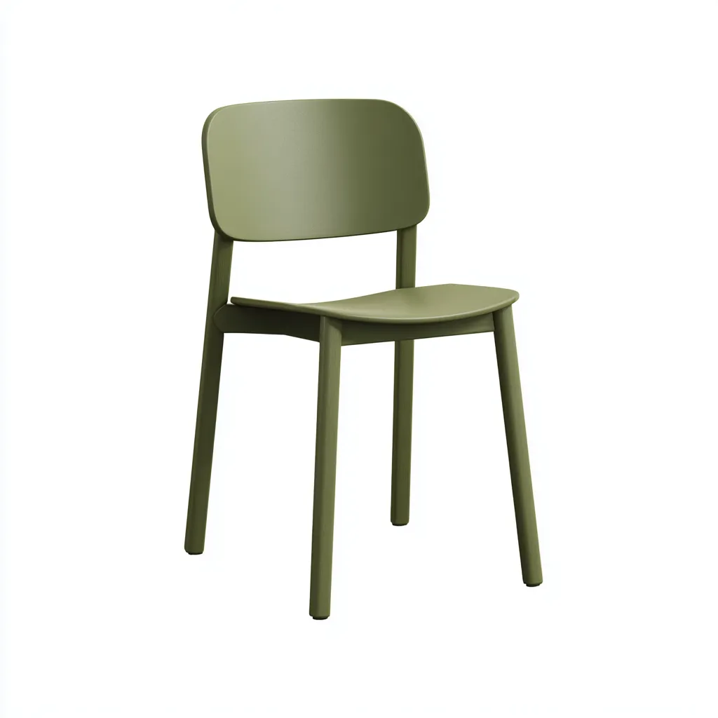 Chaise de salle à manger plastique 45x50x82 cm - vert olive - adaptée à la salle à manger - style moderne-Styleixe