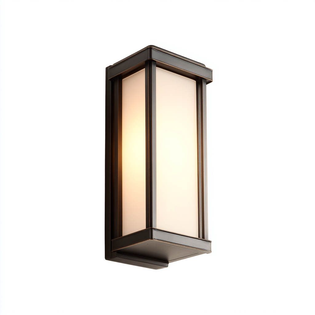 Applique murale - métal et verre dépoli - 16x12x34 cm - bronze foncé - pour intérieur et extérieur - design classique contemporain-Styleixe