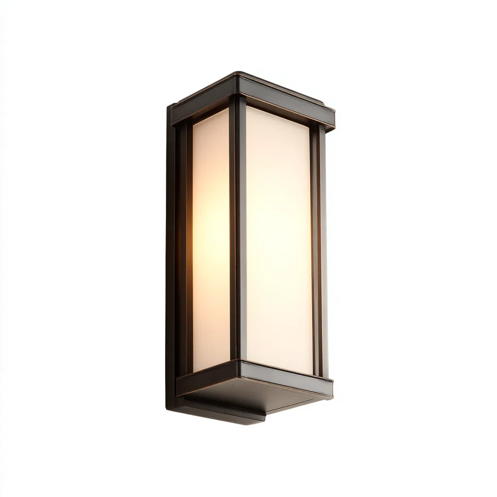 Applique murale - métal et verre dépoli - 16x12x34 cm - bronze foncé - pour intérieur et extérieur - design classique contemporain-Styleixe