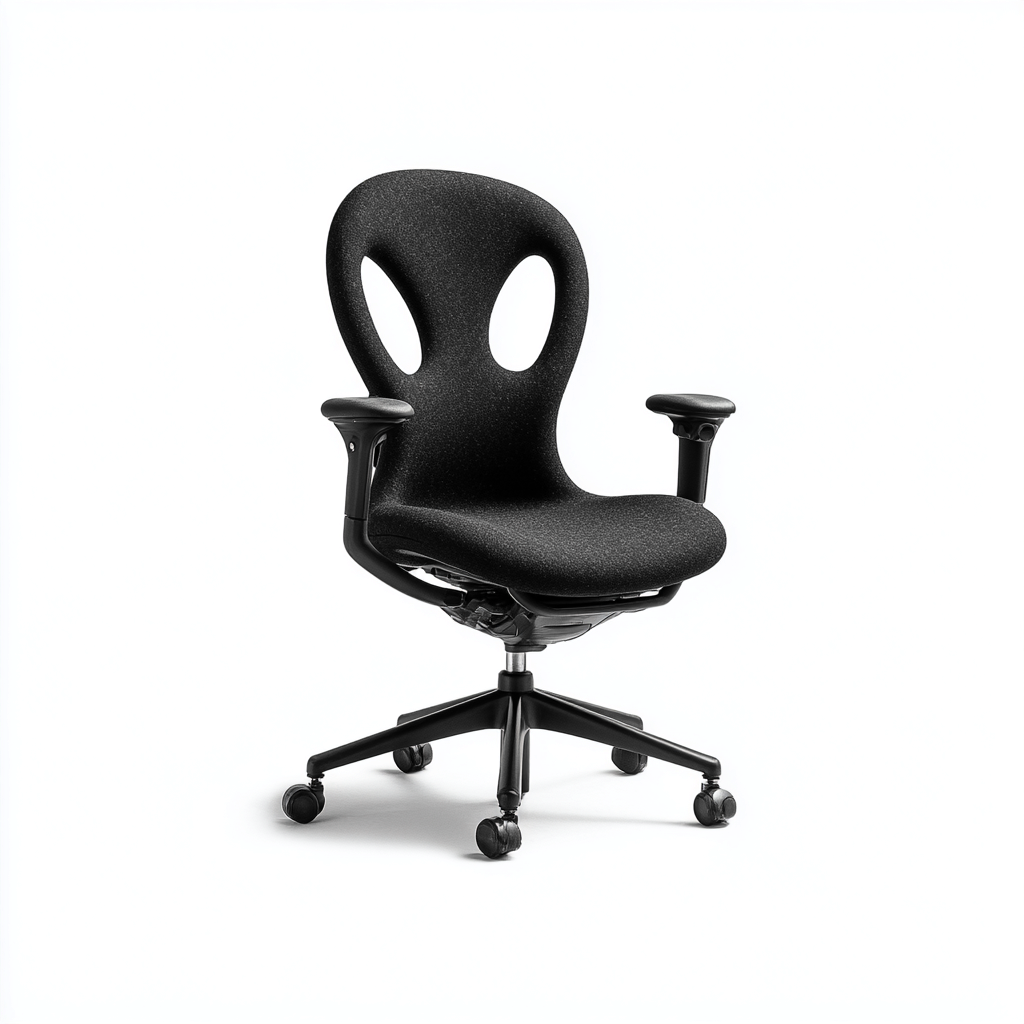 Chaise de bureau ergonomique tissu noir 58x60x90 cm - réglable - design moderne - adaptée au bureau-Styleixe