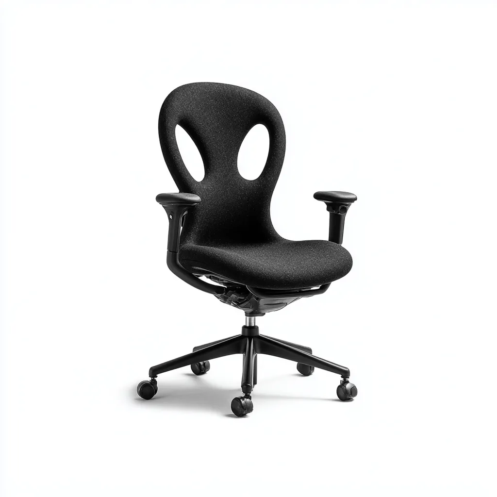 Chaise de bureau ergonomique tissu noir 58x60x90 cm - réglable - design moderne - adaptée au bureau-Styleixe