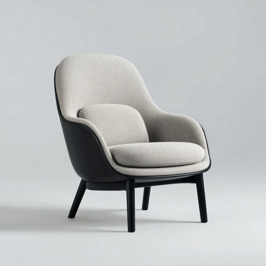 Fauteuil en tissu structure en bois 82x78x95 cm - gris clair - design moderne pour salon-Styleixe