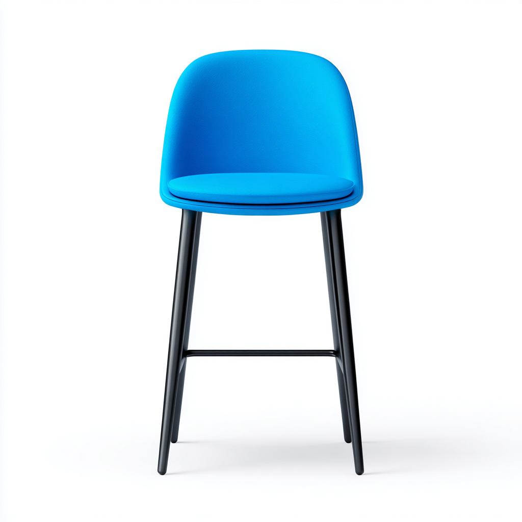 Tabouret de bar métal avec assise rembourrée 45x45x95 cm - bleu - noir - design moderne pour salle à manger-Styleixe