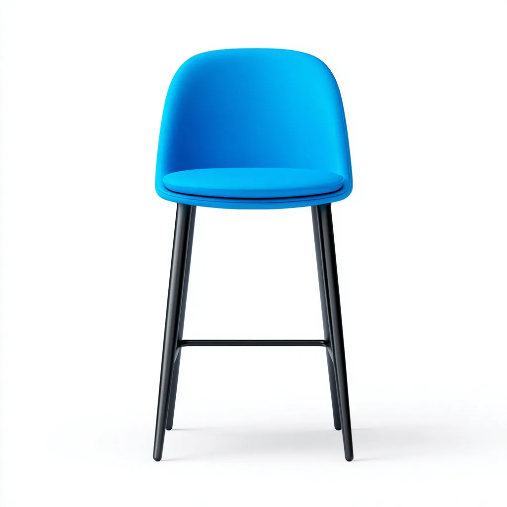 Tabouret de bar métal avec assise rembourrée 45x45x95 cm - bleu - noir - design moderne pour salle à manger-Styleixe