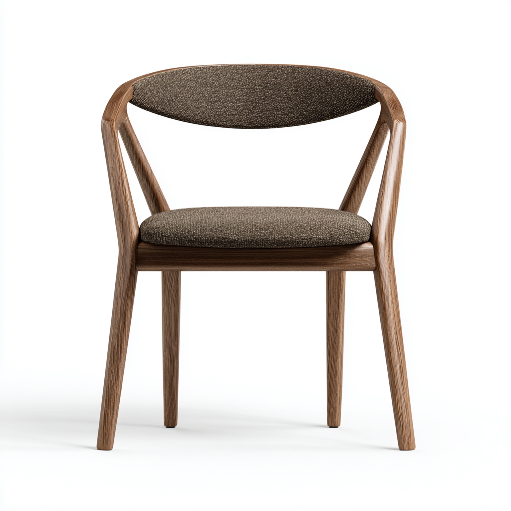 Chaise de salle à manger bois et assise rembourrée 46x50x82 cm - brun - adaptée à la salle à manger - style contemporain-Styleixe