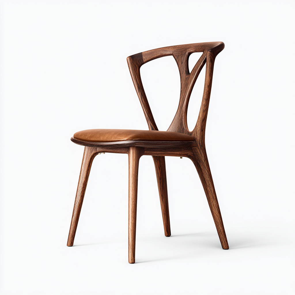 Chaise de salle à manger bois et assise rembourrée 46x50x82 cm - brun - adaptée à la salle à manger - style contemporain-Styleixe