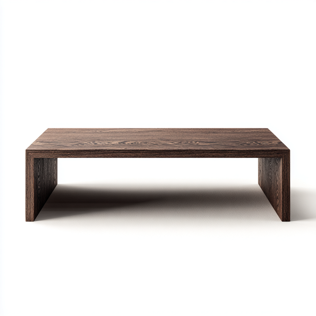 Table basse rectangulaire bois massif 120x60x35 cm - brun foncé - style moderne - adaptée au salon-Styleixe